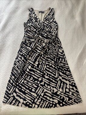 American Living Black & White Surplice Midi Dress